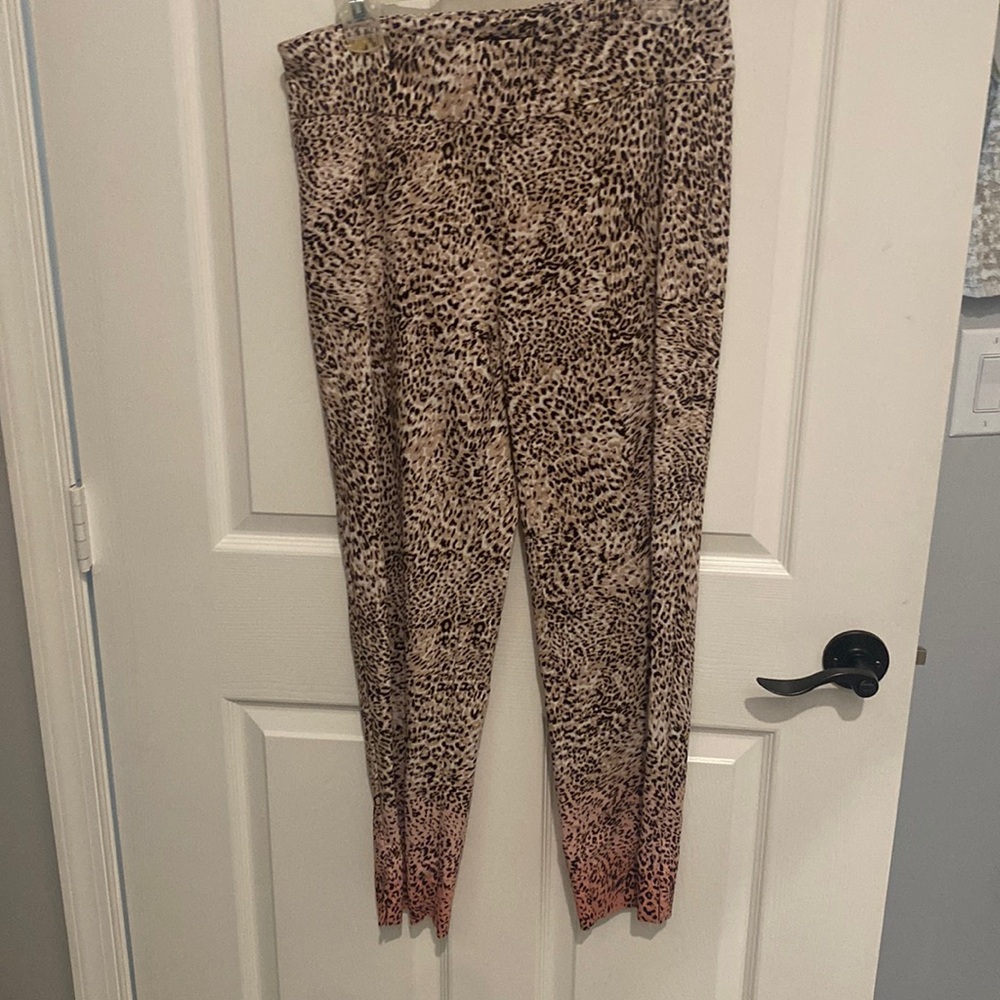 Straight leg leopard pants
